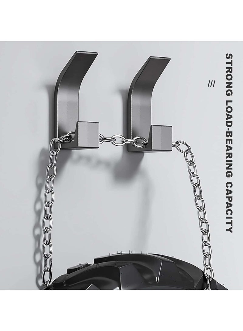 Anmi 5 Pack Coat Hooks Wall Mount, Self Adhesive Hook, Large Wall Hooks for Mudroom Entryway Bathroom, Decorative Hook Rack for Hanging Purse, Baseball Cap, Key, Backpack, Towel, Robe (Black) - Image 4