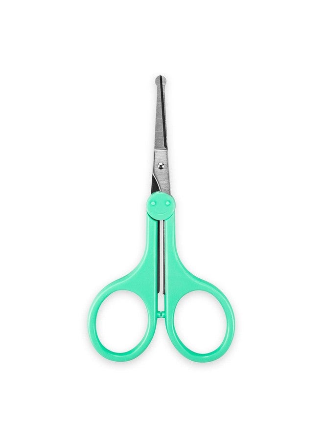 Humbee Eyebrow Scissors Small Scissors For Facial Nose Eyebrow Mustache And Beard Hair Trimming & Grooming Safety Edge Green Long Cap - Image 2