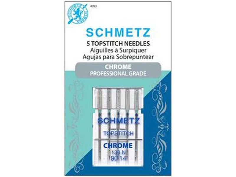 Schmetz SCH4093 5 Piece Chrome Topstitch Size 90/14 Needle - Image 2