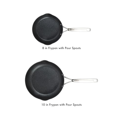 Babish 2 Piece 8 and 10 Inch Fry Pan Hard Anodized Laser Titanium Forever Non Stick Technology Durable Frying Pans Set - Black - Image 3