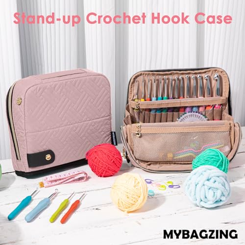 MYBAGZING Empty Crochet Hook Case - Crochet Hook Organizer Case Stand Up (Upgraded) -Corchet Organizer - Crochet Hook Holder for Knitting & Crochet Supplies, Crochet Needles, Crochet Accessories - Image 5