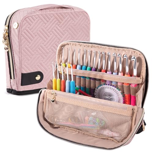 MYBAGZING Empty Crochet Hook Case - Crochet Hook Organizer Case Stand Up (Upgraded) -Corchet Organizer - Crochet Hook Holder for Knitting & Crochet Supplies, Crochet Needles, Crochet Accessories - Image 1