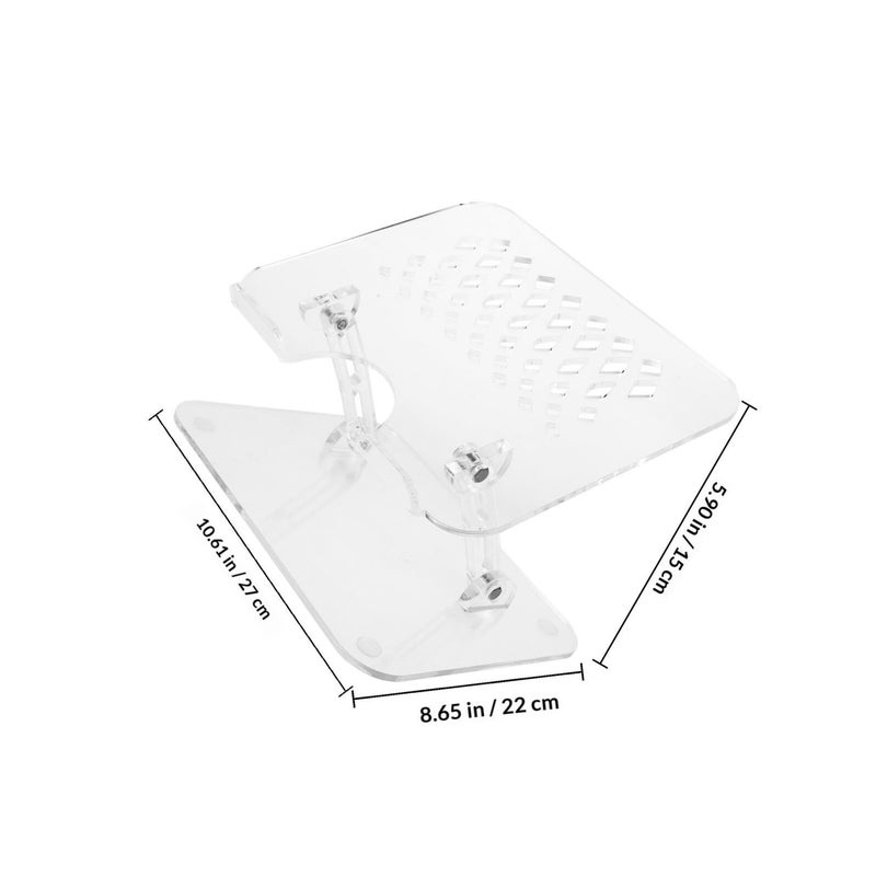 Adjustable Acrylic Laptop Riser Stand Desk Organizer Multipurpose Cooling Mount Home Office - Image 3