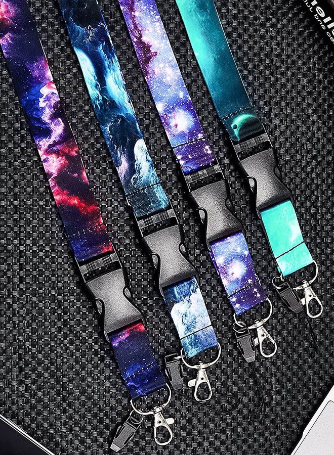 KeyAmor Set of 4 Pieces Detachable Lanyard Keychain and Keycord with 4 Transparent Badge Holders - Badge Neck Cord - Card Holder/Key Holder with Lanyard - Holder for Cards/Keys - Phone Cord - Key Lanyard - Plastic ID Badge Holder - Universal Phone Lanyard. - Image 2