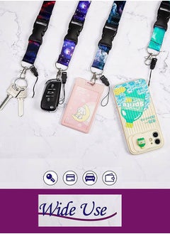 KeyAmor Set of 4 Pieces Detachable Lanyard Keychain and Keycord with 4 Transparent Badge Holders - Badge Neck Cord - Card Holder/Key Holder with Lanyard - Holder for Cards/Keys - Phone Cord - Key Lanyard - Plastic ID Badge Holder - Universal Phone Lanyard.  - Image 4