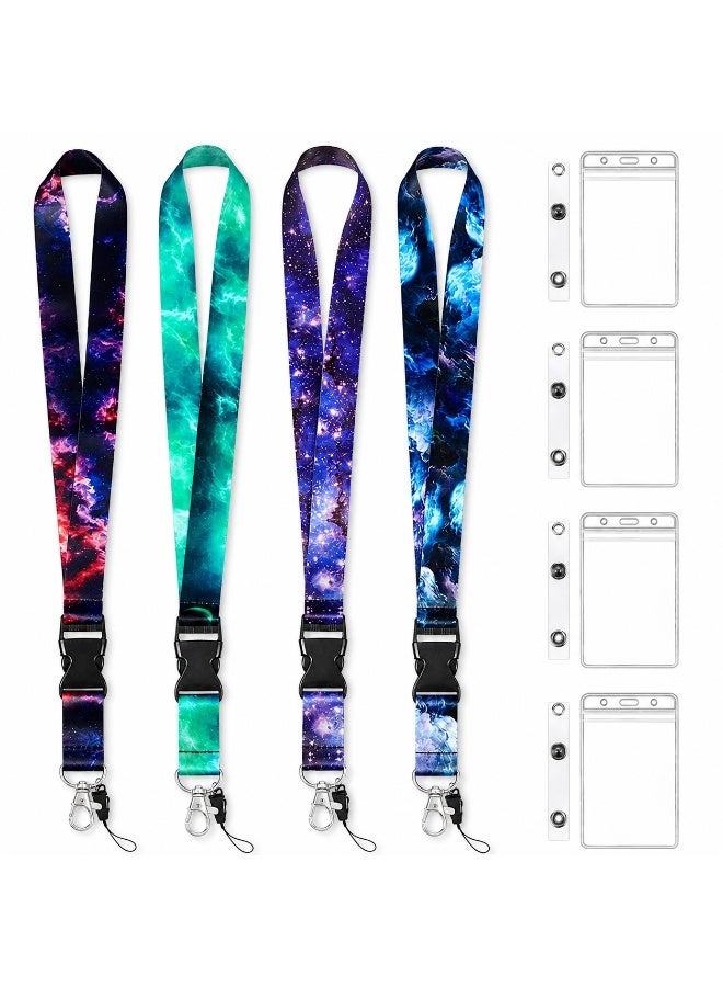 KeyAmor 4-Piece Detachable Lanyard and ID Badge Holder Set with Neck Strap and Quick-Release Buckle for Work, School and Events - Image 1