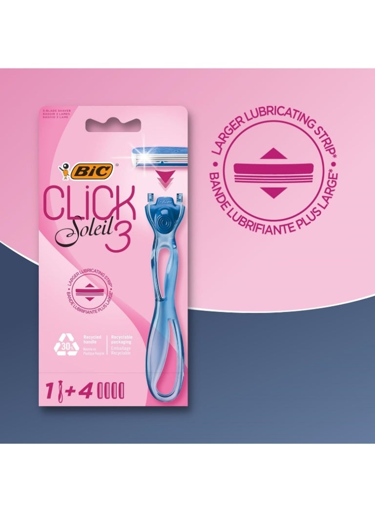 Bic Click Soleil 3 Women's Razor Set: 3 Blades + 4 Replacements - Image 5