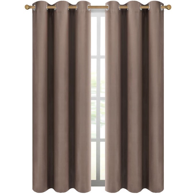 BLACKOUT CURTAINS FOR BEDROOM GROMMET THERMAL INSULATED ROOM DARKENING CURTAINS 42 X 84 INCH 2 PANELSCAPPUCCINO