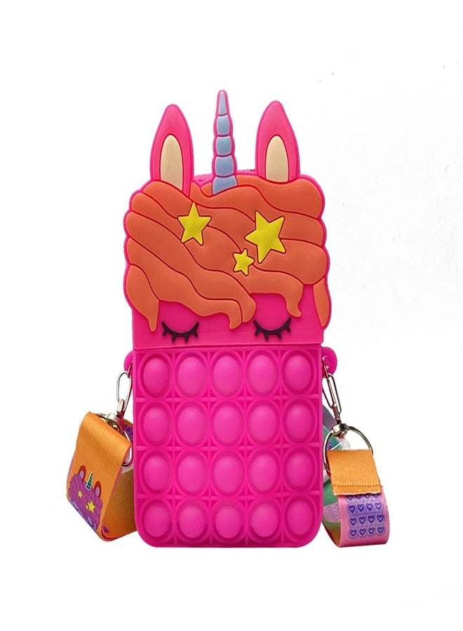Vaayu Pop It Bag for Girls - 1Pc Pink Unicorn sling Bags for Girls Kids Sling Bags for Girls - Small size (Pink) - Image 1