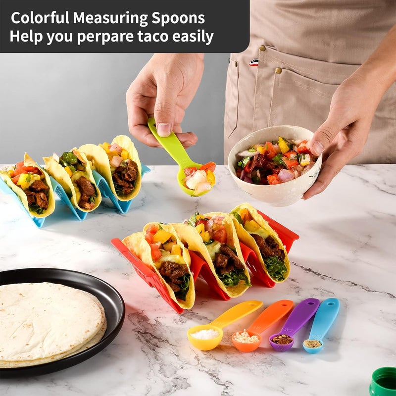 Aofure Taco Holders Set of 12, Taco Bar Serving Set for a Party, Large Taco Trays, Taco Holder Stand for Hard or Soft Taco, Taco Plate, Taco Tuesday Night, Taco Rack - Image 2