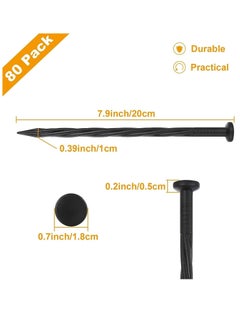 Excefore Garden Landscape Edging Stakes, 8 Inch Plastic Landscape Edging Nails, Spiral Landscape Stake, for use with Paver Edging, Landscape Edging, Artificial Turf  - Image 2