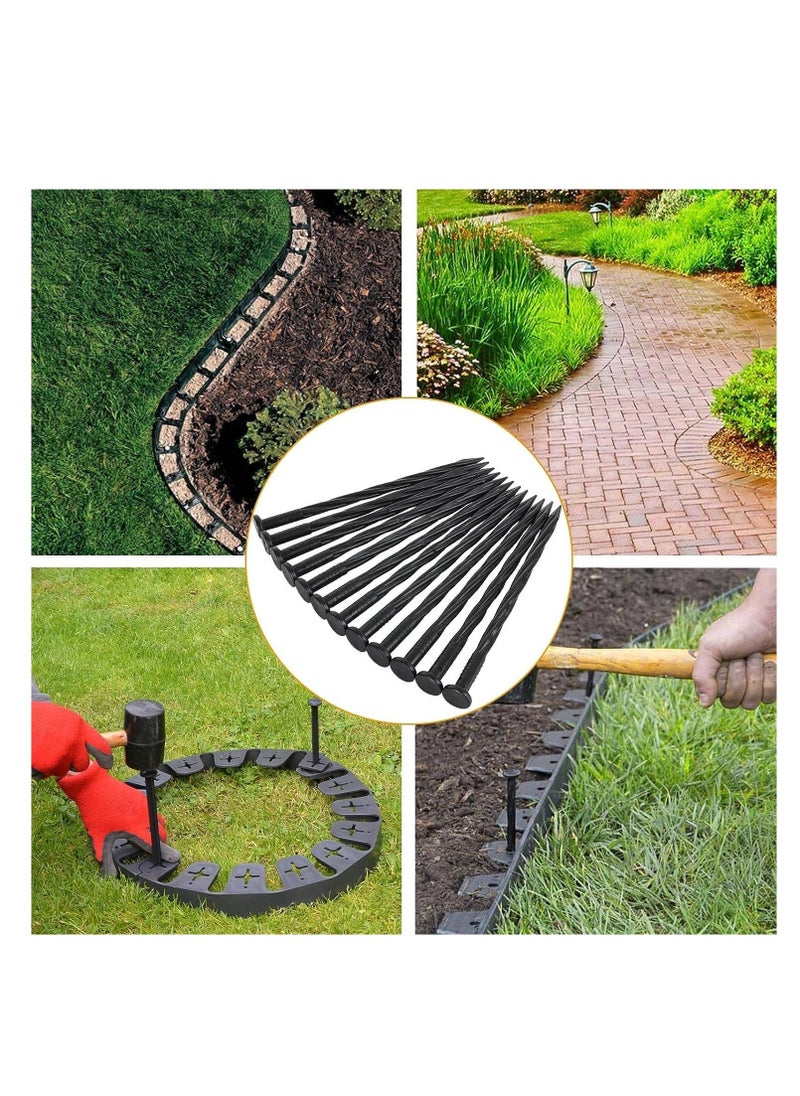Excefore - Garden Landscape Edging Stakes, 8 Inch Plastic Landscape Edging Nails, Spiral Landscape Stake, for use with Paver Edging, Landscape Edging, Artificial Turf - Image 1