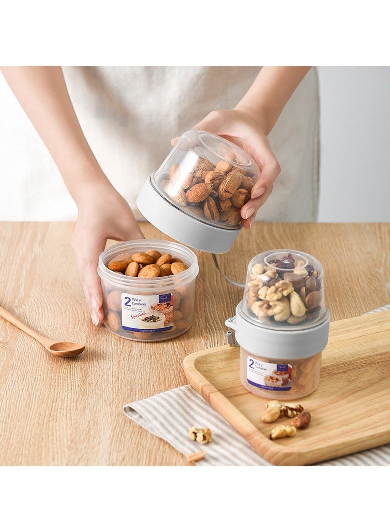 يونيكبيبي حاوية تخزين طعام محمولة، طبقتان لحجرتين، مقسمة الطعام، 310+560 مل - Image 1