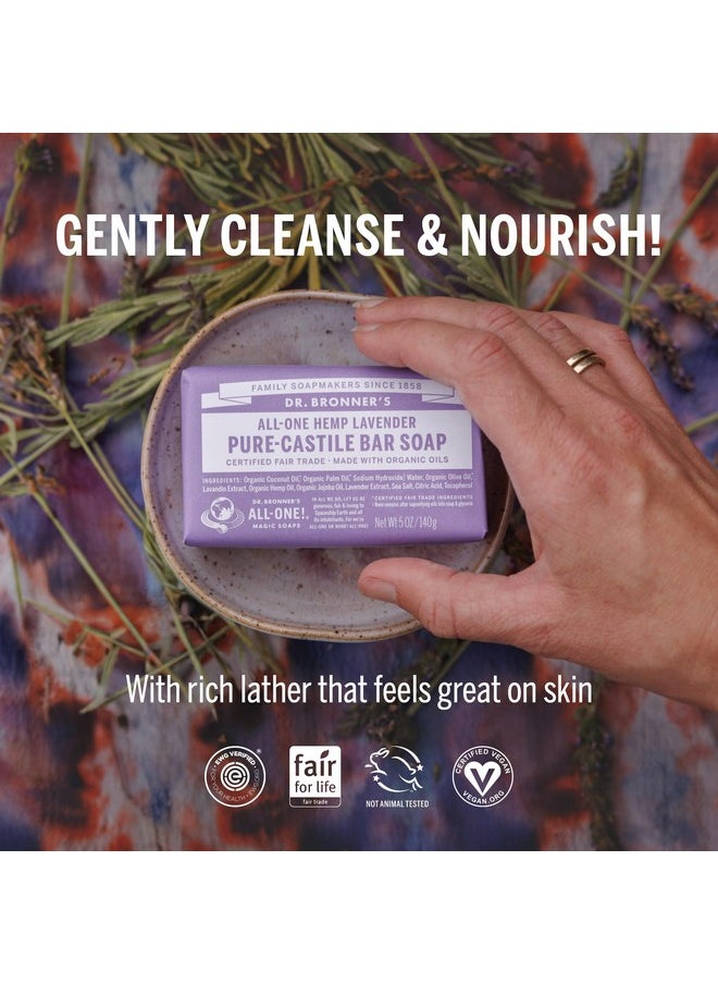 Dr. Bronner's Dr. Bronner's Pure-Castile Bar Soap - Made with Regenerative Certified Organic Oils - For Face, Body, Hair- Gentle on Sensitive Skin - All Natural Soap Bar for Men & Women - Lavender, 2 pack, 10oz  - Image 4