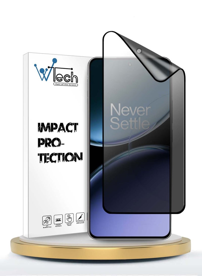 Wtech OnePlus Nord 4 5G 2024 Nano Ceramic Privacy Full Glue Full Cover Matte Flexible Screen Protector (MSCNMP) - Clear/Black - Image 1