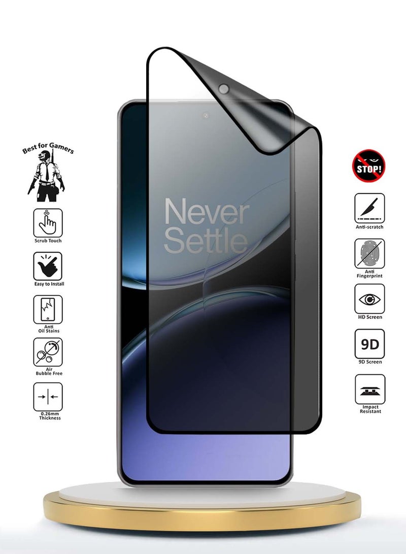 Wtech OnePlus Nord 4 5G 2024 Nano Ceramic Privacy Full Glue Full Cover Matte Flexible Screen Protector (MSCNMP) - Clear/Black - Image 2