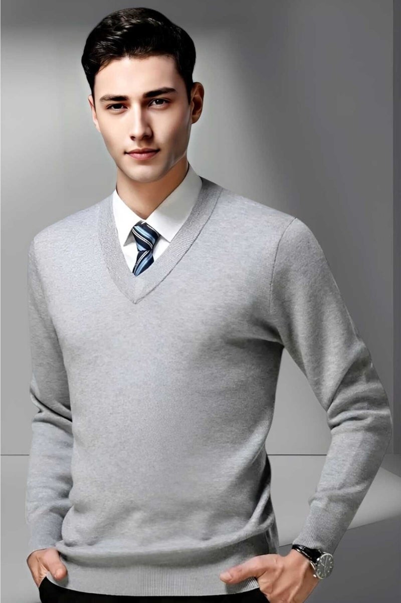Tezzgelsin Men's V Neck Long Sleeve Knitwear Non-Pilling Sweater Men's Slim Fit Sweater  - Image 3