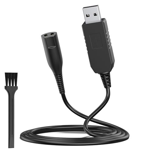 Tobfit 12V Replacement Charger for Braun Shaver, USB Charger Cord for Braun Shaver Series 9 7 6 5 3 1, Razor 3040s 310s 340S 5190cc 5040s 740S 7865 9290cc 9095cc - Image 1