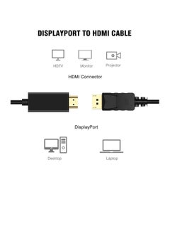 GTS 4K DisplayPort to HDMI Cable, DP to HDMI Cord Male to Male for PC, Desktop to Monitor, Projector, TV (1.8M)  - Image 2