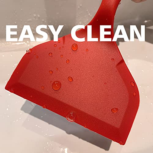 LISOS Silicone Japanese Tamagoyaki Omelette Spatula Wide Silicone Pancake Spatula Nonstick Heat-Resistant Pancake Shovel for Egg, Fish, Burgers, Steak and Pizza，Black - Image 4