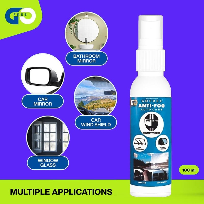 GOFREE Autocare Anti-Fog Spray - (100 ML) - Image 4