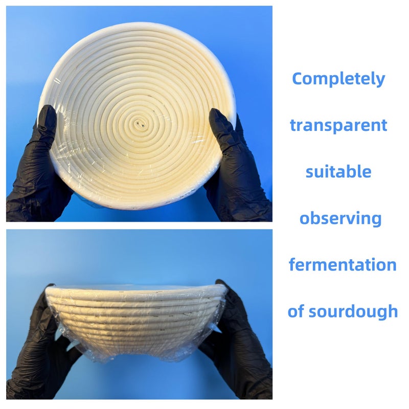WanMoThink 100 Bowl Covers Bread Proofing Large Shower Cap Plastic Wrap for Food Sourdough Bread Baking Supplies Rising Elastic Reusable Sourdough Tools Banneton covers Outdoor Fresh Keeping Bags - Image 5