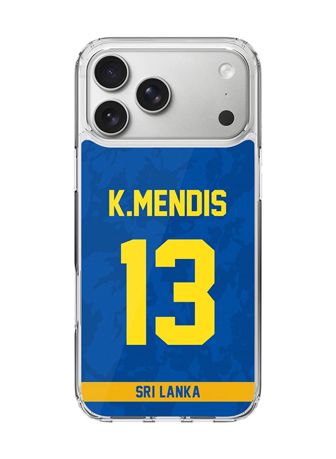 Stylizedd Classic Clear MagSafe Case for iPhone 17 Pro Max , Hybrid Soft Case Flexible Edges Anti Drop TPU PC Gel Thin Transparent Cover [ Designed for iPhone 17 Pro Max ] - Team Sri lanka Kusal Mendis, Jersey No 13