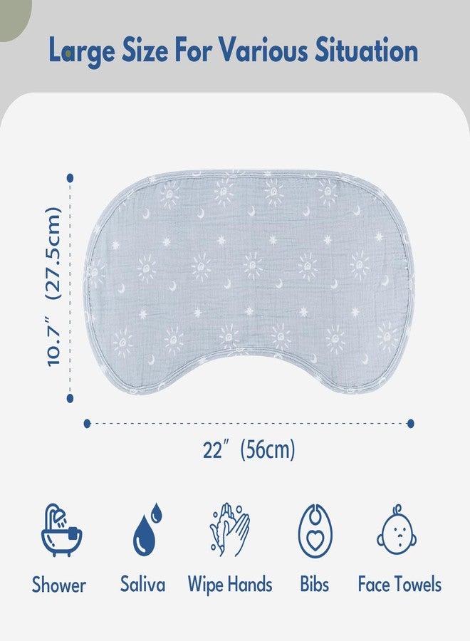 COTTONBEBE Muslin Burp Cloths with Snaps,Multi-Use Burpy Bib 100% Cotton for Spit Up & Drool,Large 22"X11" Extra Absorbent Burping Cloth for Newborn Boys Girls Essentials,Green - Image 3