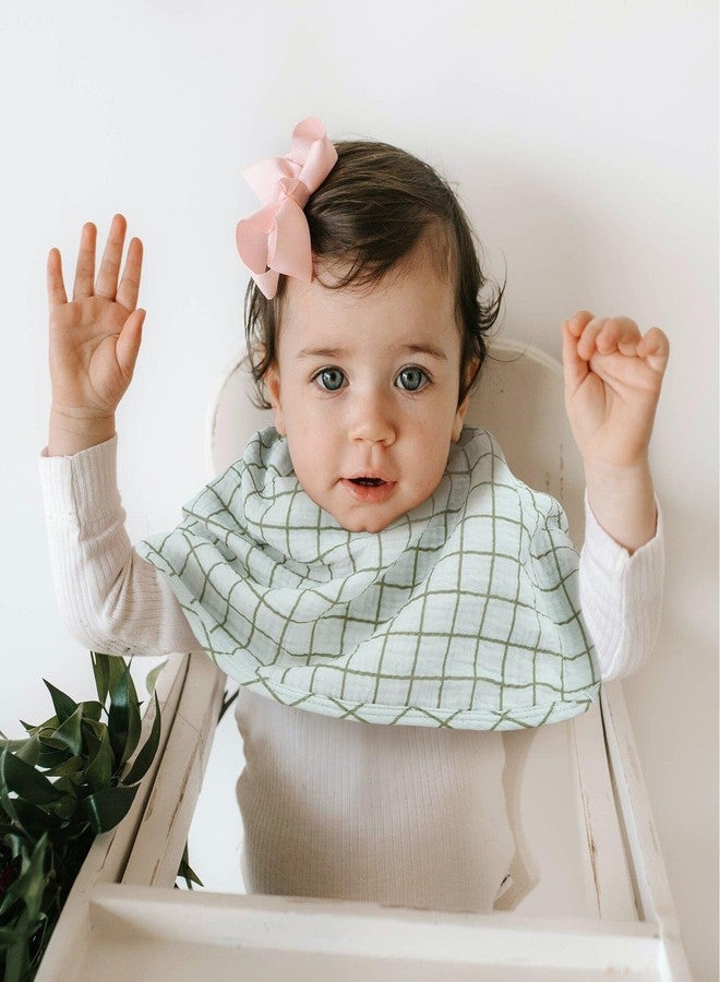 COTTONBEBE Muslin Burp Cloths with Snaps,Multi-Use Burpy Bib 100% Cotton for Spit Up & Drool,Large 22"X11" Extra Absorbent Burping Cloth for Newborn Boys Girls Essentials,Green - Image 5