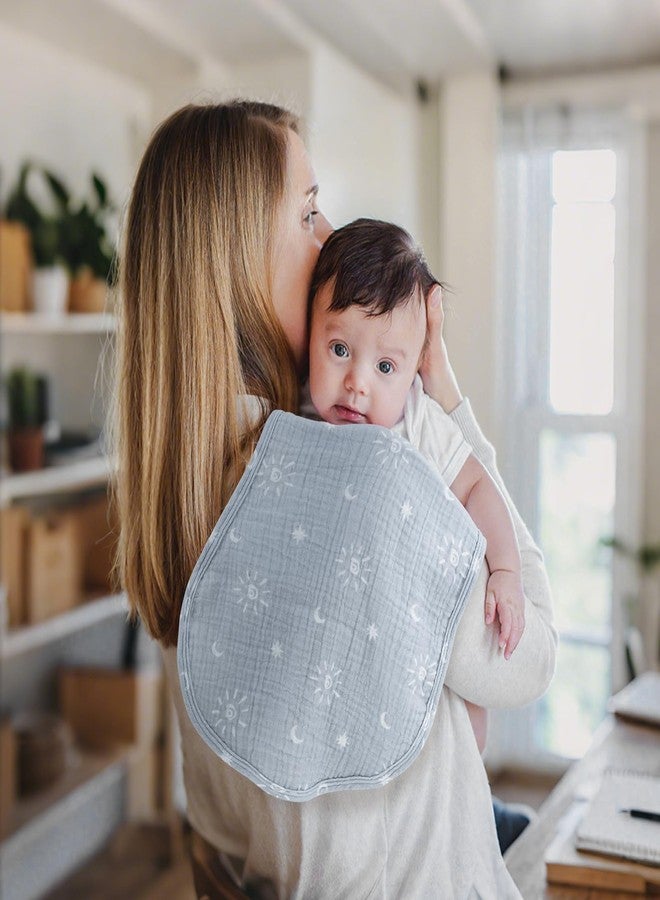 COTTONBEBE Muslin Burp Cloths with Snaps,Multi-Use Burpy Bib 100% Cotton for Spit Up & Drool,Large 22"X11" Extra Absorbent Burping Cloth for Newborn Boys Girls Essentials,Green - Image 4