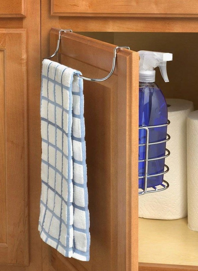 Spectrum Diversified Duo Over-the-Cabinet Towel Bar & Medium Basket, No Installation 2-in-1 Basket & Towel Bar, Under Sink Storage & Organization, Small, Chrome - Image 3