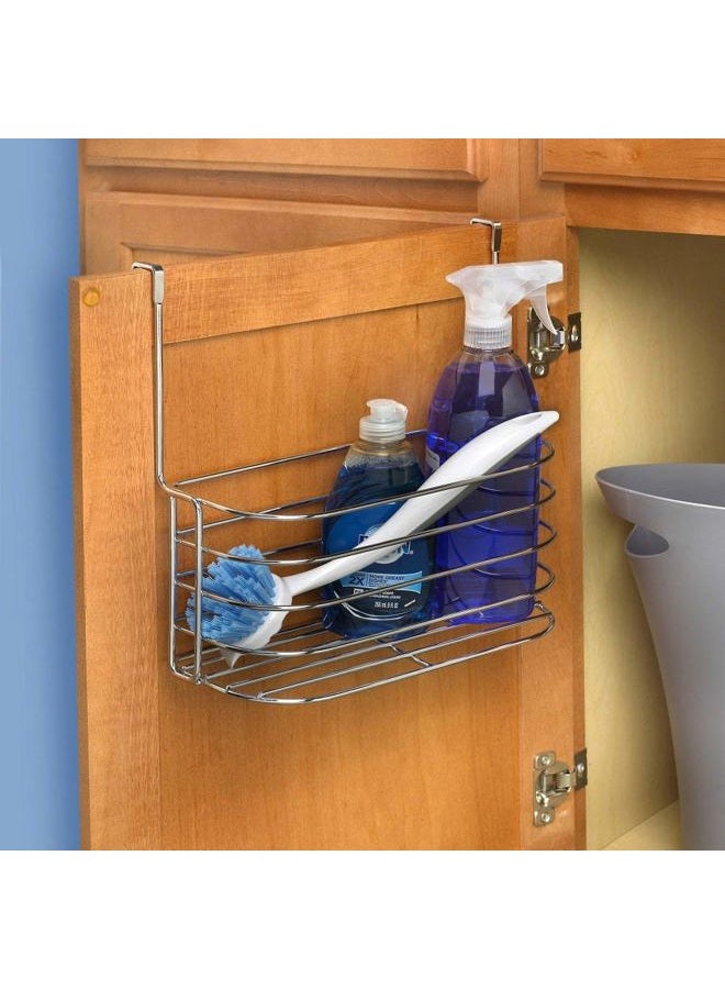 Spectrum Diversified Duo Over-the-Cabinet Towel Bar & Medium Basket, No Installation 2-in-1 Basket & Towel Bar, Under Sink Storage & Organization, Small, Chrome - Image 4