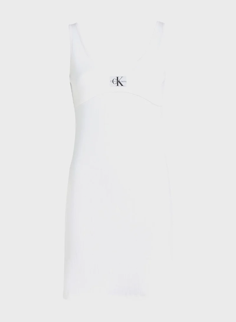 Calvin Klein Jeans Strappy Ribbed Knitted Dress