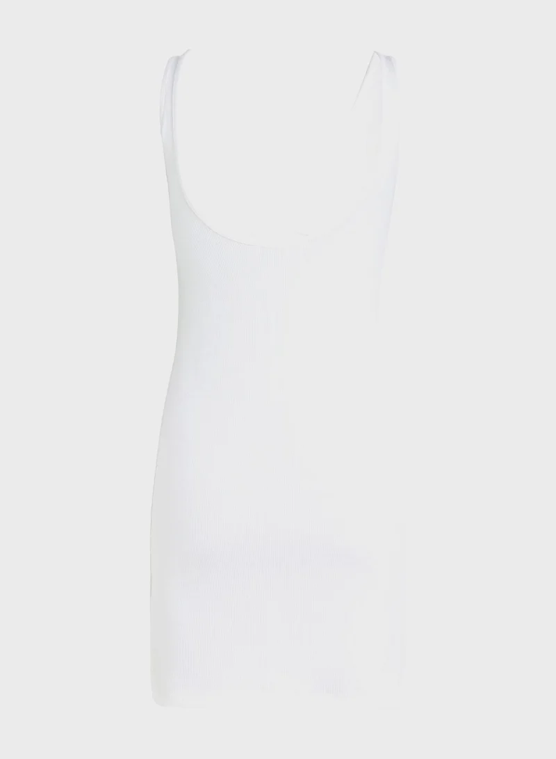 Calvin Klein Jeans Strappy Ribbed Knitted Dress