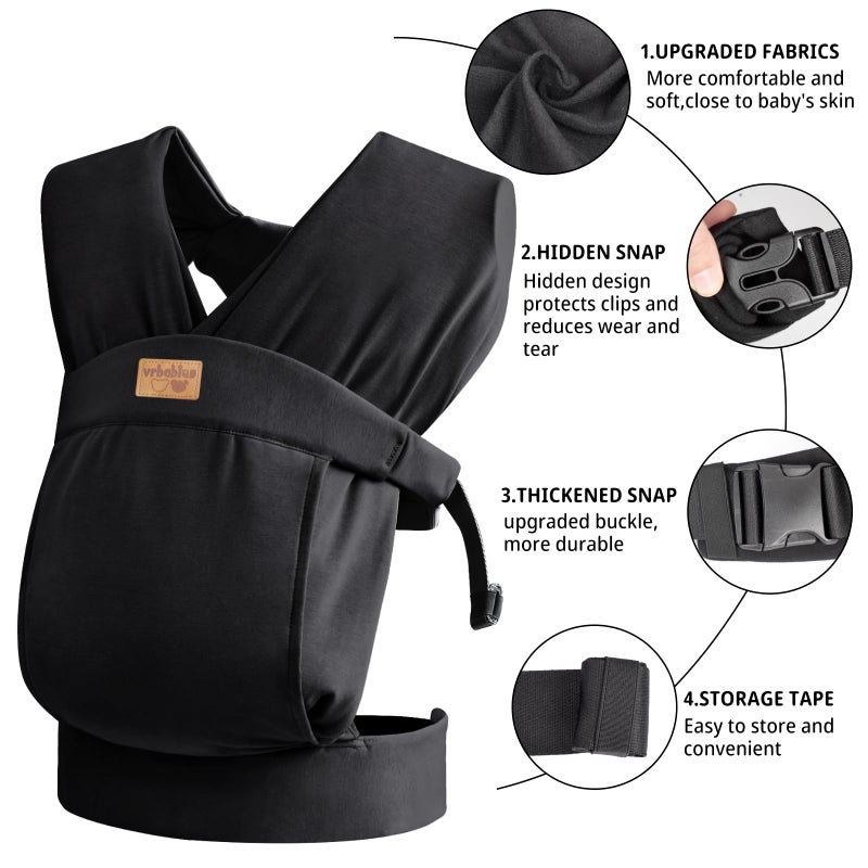 vrbabies Baby Wraps Carrier Sling, Baby Carrier for Newborns and Toddlers,Skin-Friendly and Soft Front Baby Carrier Wrap Perfect Newborn Gifts - Image 5