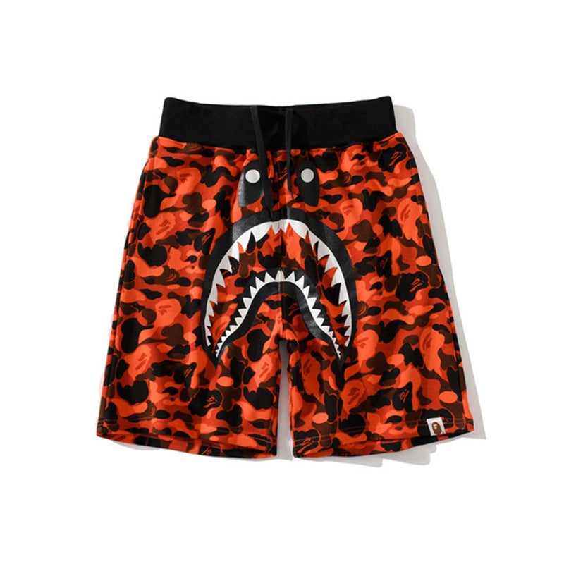 New Japanese-Style Trendy Brand Shark Head Casual Shorts For Men And Women, Youth Fashion Quick-Dry Beach Shorts - Image 1
