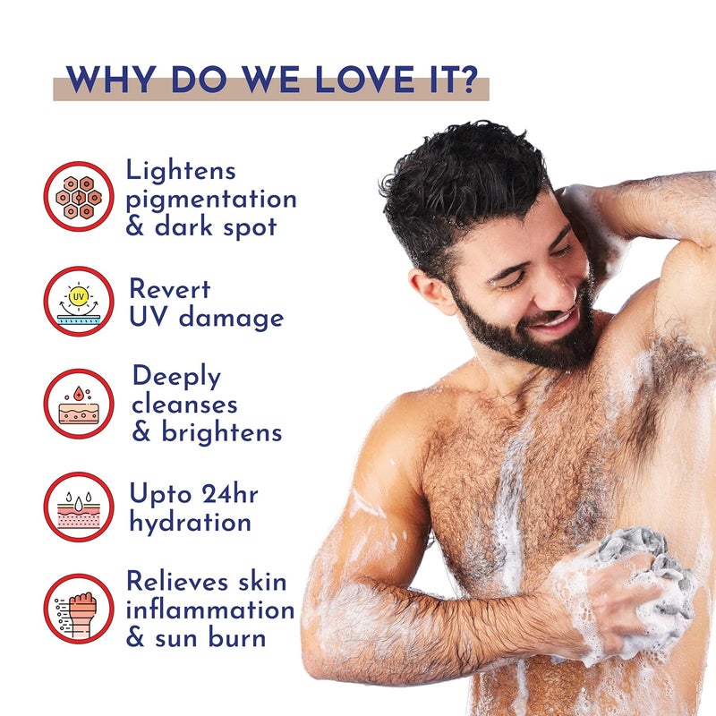 Mannlich DeTan  Detox Body Wash 300 ml  2 Kojic Acid Body Wash for Pigmentation Tan Removal Deep Cleansing  Brightening with Multivitamin  Helps Improve Skin Appearance Hydrates  Nourishes Suitable for All Skin Types  Paraben  SLS Free - Image 4