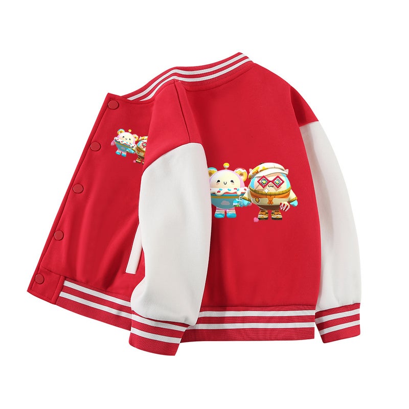 Boys' Autumn Jacket American Style Thickened Fleece Baseball Jacket For Kids In - Image 5