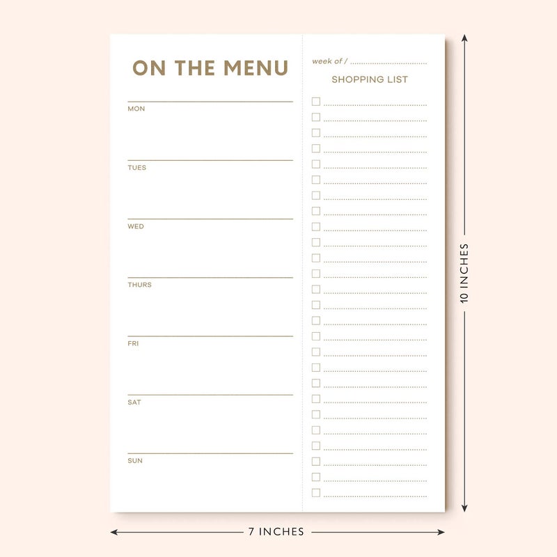 Sweetzer & Orange Gold Meal Planner and Grocery List Magnetic Notepad. 7x10” Meal Planning Pad with Tear Off Shopping List. Plan Weekly Menu Food for Weight Loss or Dinner List for Family! - Image 2