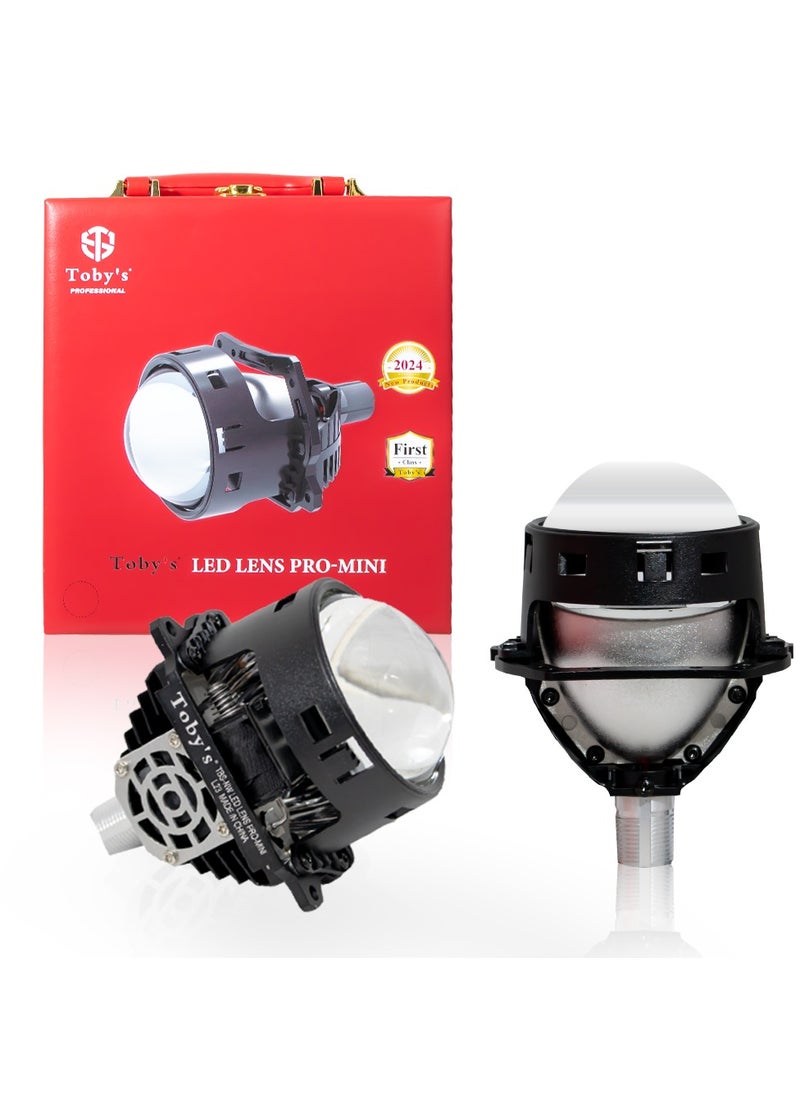 Toby's Toby's 90watts/Pair Led Lens Pro-Mini 2.5Inch Bi LED Projector Lenses For Headlight  5500K Auto Lamp 9000LM Car Lights Retrofit Kits Hyperboloid Lens  - Image 1