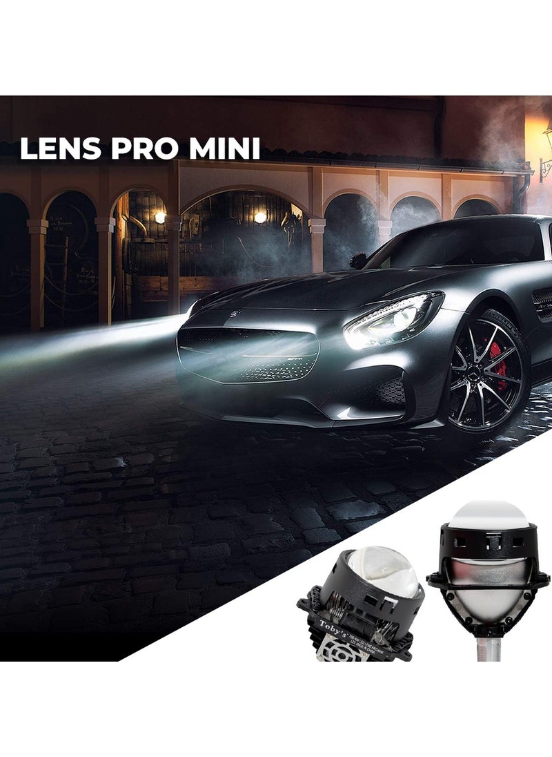 Toby's Toby's 90watts/Pair Led Lens Pro-Mini 2.5Inch Bi LED Projector Lenses For Headlight  5500K Auto Lamp 9000LM Car Lights Retrofit Kits Hyperboloid Lens  - Image 2