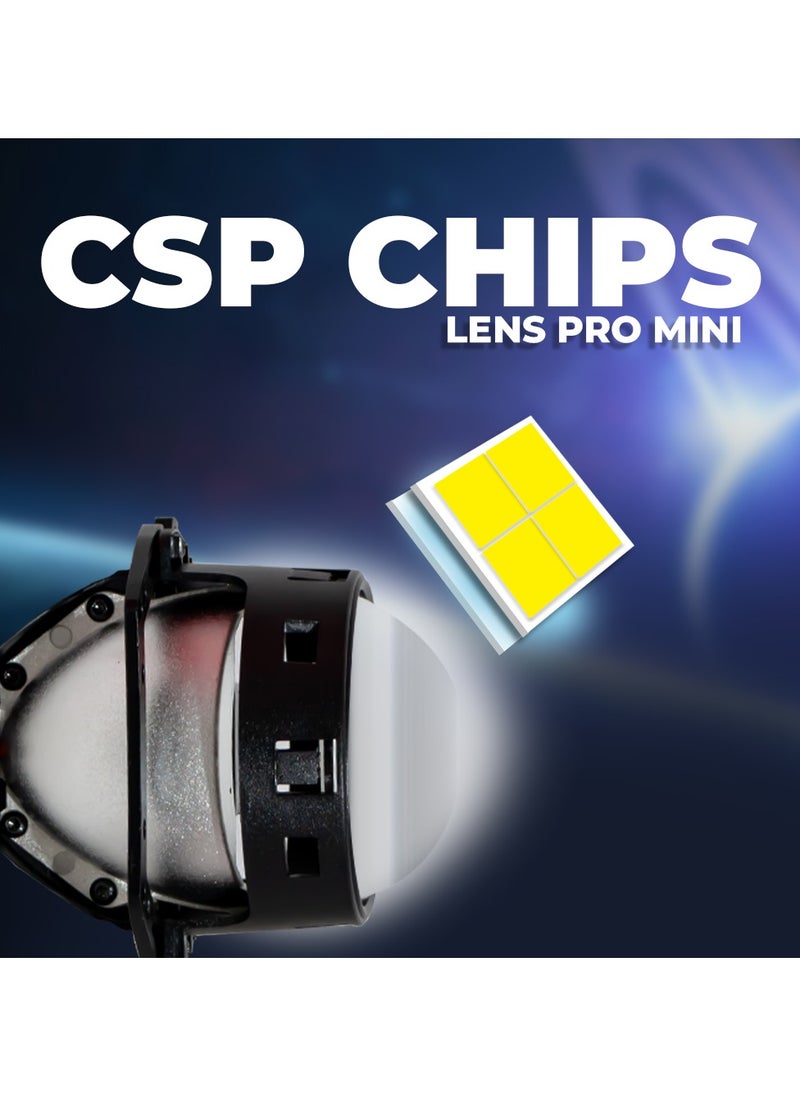 Toby's Toby's 90watts/Pair Led Lens Pro-Mini 2.5Inch Bi LED Projector Lenses For Headlight  5500K Auto Lamp 9000LM Car Lights Retrofit Kits Hyperboloid Lens  - Image 3