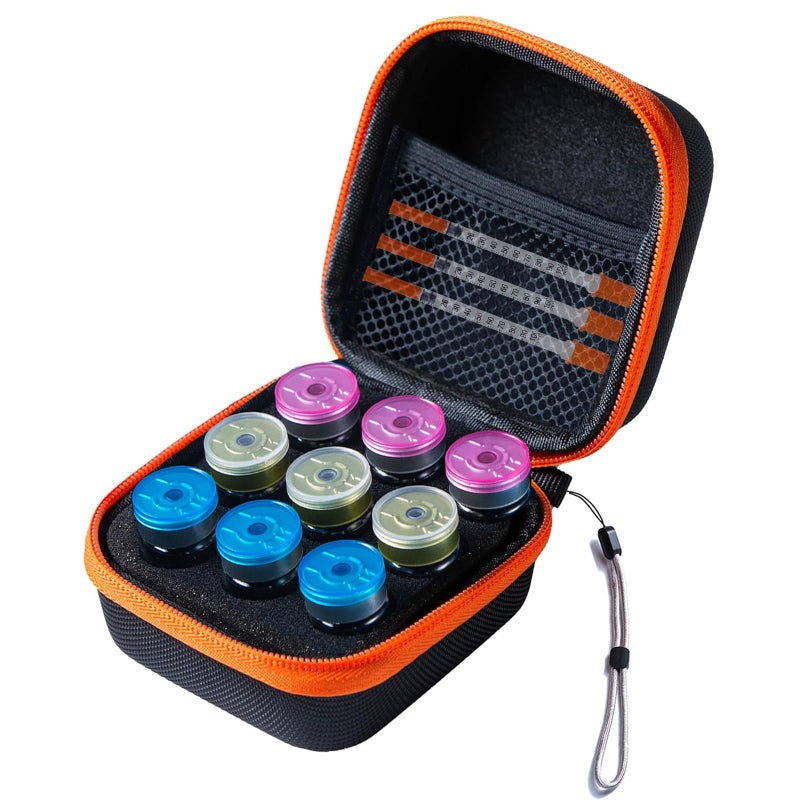 JFGLORIX Insulin Fridge Holder Storage Case Insulin Vial Protector Holder Insulin Cooler Travel Case Organizer Fits Standard 10ml U100 VialsOrange 9 Slots
