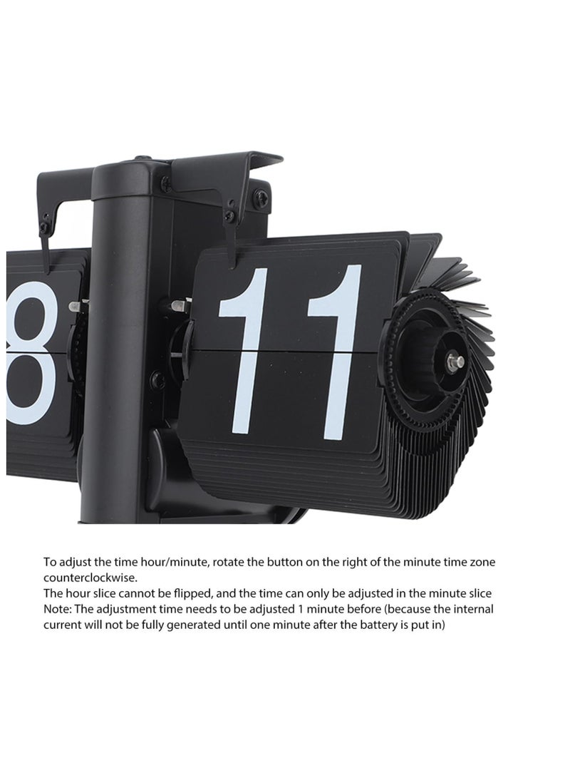 SYOSI Retro Digital Flip Down Clock, Vintage Mechanical Design Auto Flip Desk Clock Large Number, 24 Hours Internal Gear Operated Flip Table Clock for Home Office Hotel Café Christmas Decor (Black) - Image 4