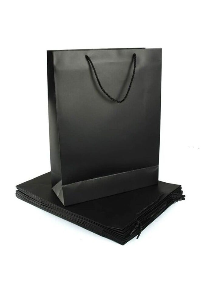 Party Time Party Time 12-Pieces 23x18x4cm Black Paper Bags, Party Gift Bag For Birthday, Wedding, Souvenir Bags - Party Supplies  - Image 2