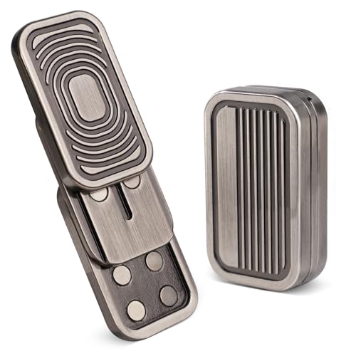 D.G.PLAYER DGPLAYER Triple Fidget Slider Magnetic Metal Fidget Toys Adults Anxiety EDC Cool Gadgets Sensory Toys for Relieve Stress Tension Anxiety Valentines Day Gifts for Kids SilverGrey - Image 1