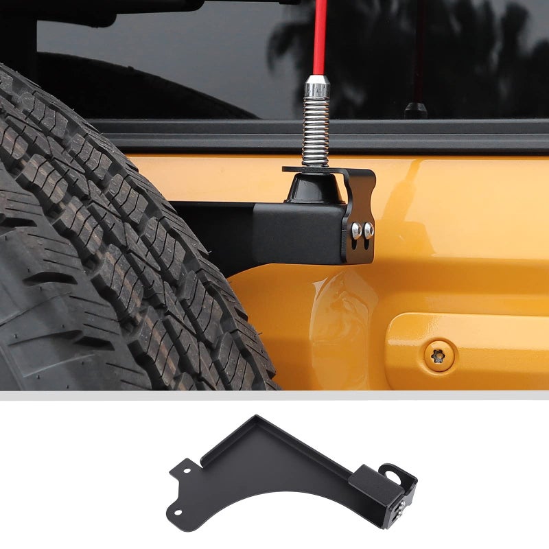 JWWY Tailgate Antenna Base Mount Bracket Holder Clamp Rear Door Antenna Mount Base Holder Fit for 20212025 Ford Bronco Exterior Accessories Alloy Black