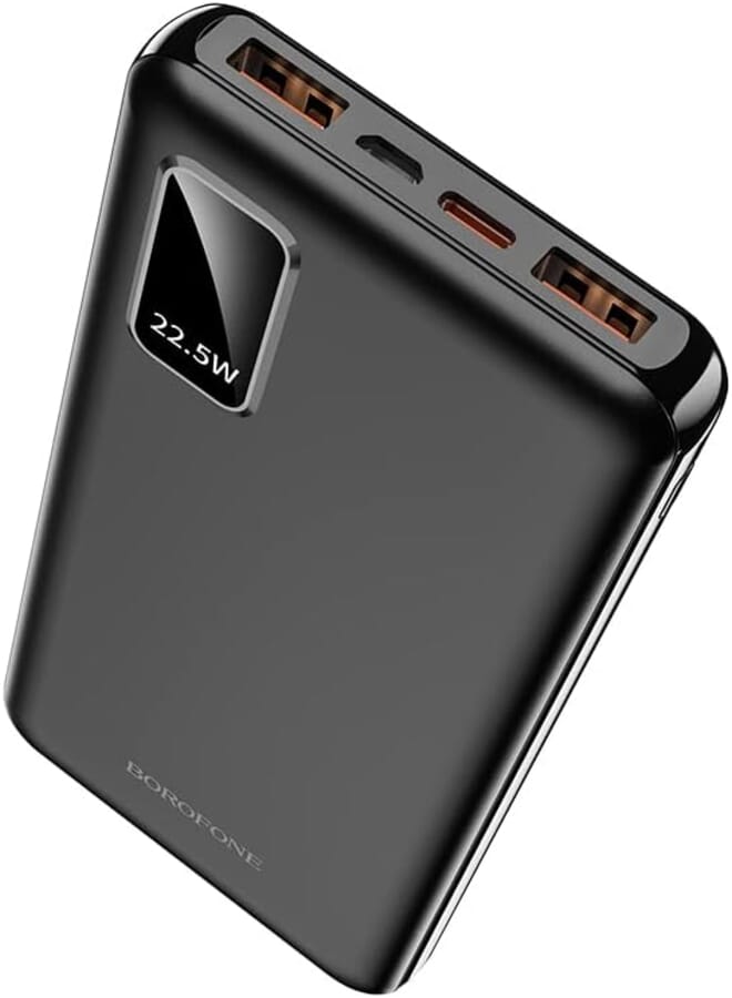 Borofone Bj15 Wiseacre Fully Compatible Power Bank 22.5W, 10000Mah Its Versatility Makes It An Excellent Option For Charging Multiple Devices - Black