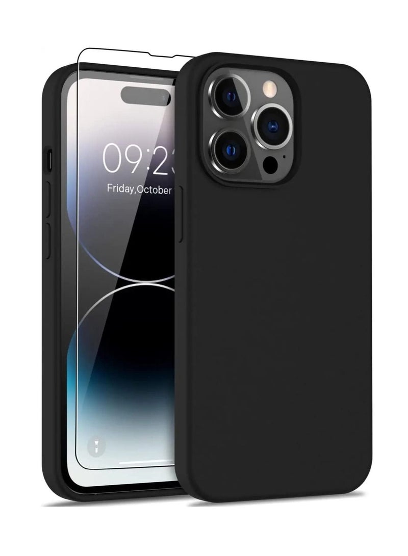 DUSALA Designed for iPhone 14 Pro Case with 1 Pack Screen Protector Liquid Silicone Ultra Slim Shockproof Protective Phone Case with Soft Anti-Scratch Microfiber Lining 6.1 inch - Image 1