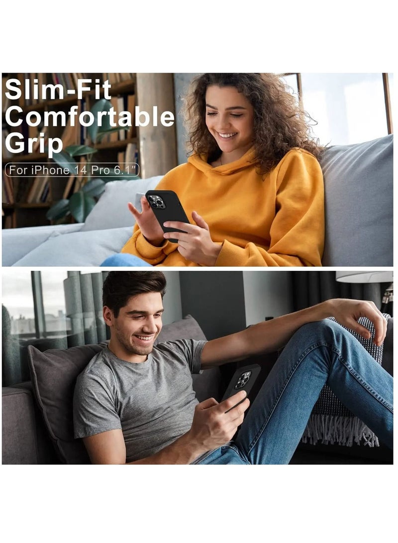 DUSALA Designed for iPhone 14 Pro Case with 1 Pack Screen Protector Liquid Silicone Ultra Slim Shockproof Protective Phone Case with Soft Anti-Scratch Microfiber Lining 6.1 inch - Image 2